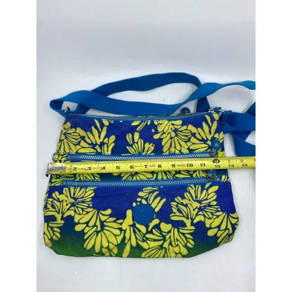 KIPLING Medium Blue Yellow Nylon Crossbody Bag - Picture 7 of 12